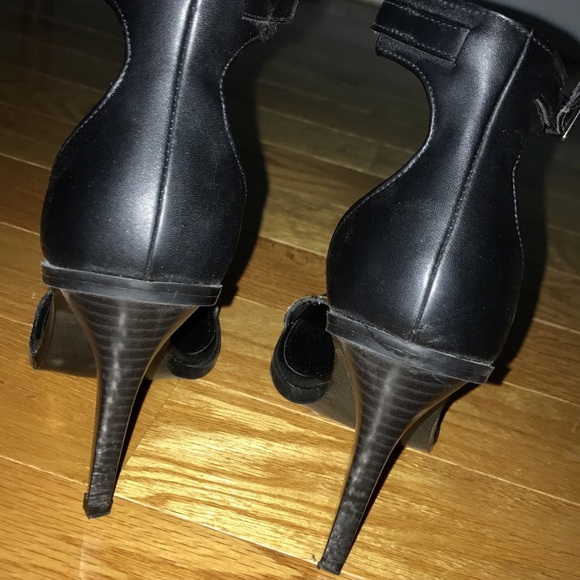 Zara Heels. Black with Leopard Strap. Size 6/36 - Picture 3 of 5